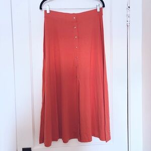 ASOS Coral Midi Skirt with Buttons